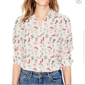 BODEN The Classic Shirt Dog Print BLOUSE 12R